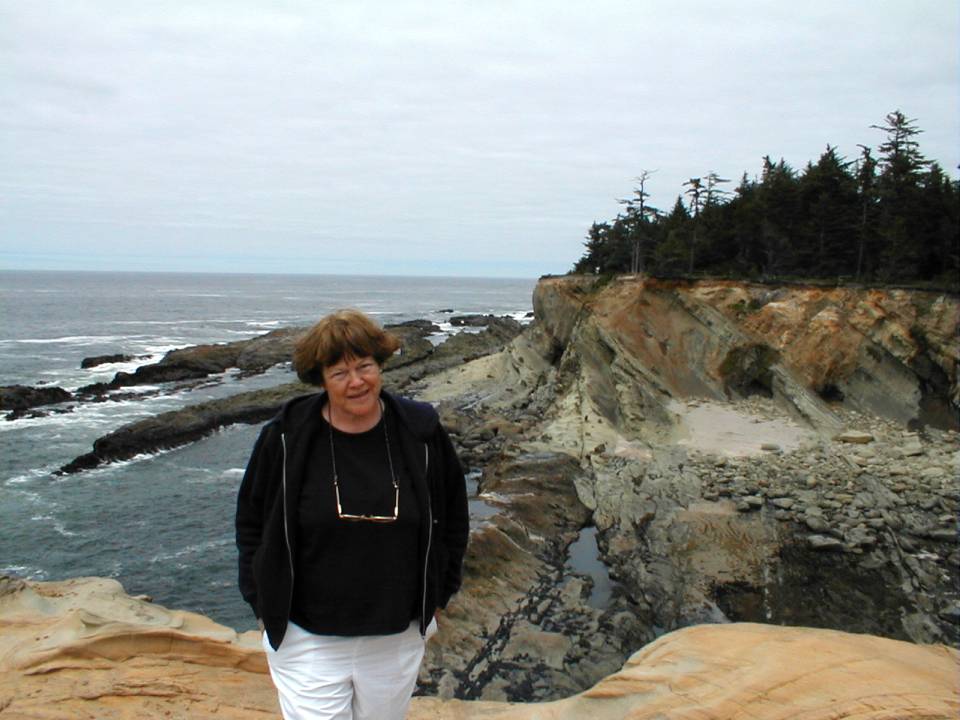 Ann by cliffs at Shore Acres